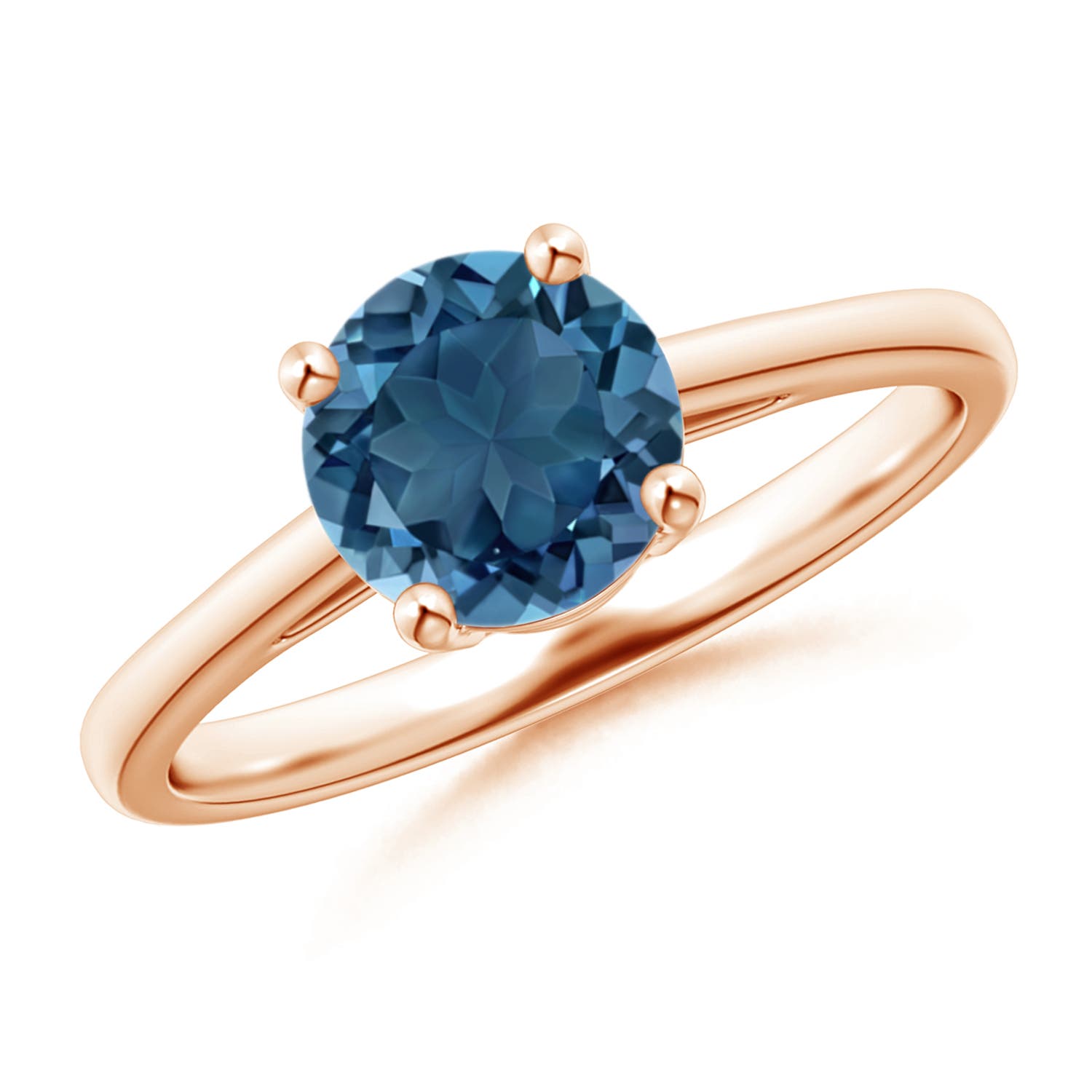 AA - London Blue Topaz / 1.55 CT / 14 KT Rose Gold