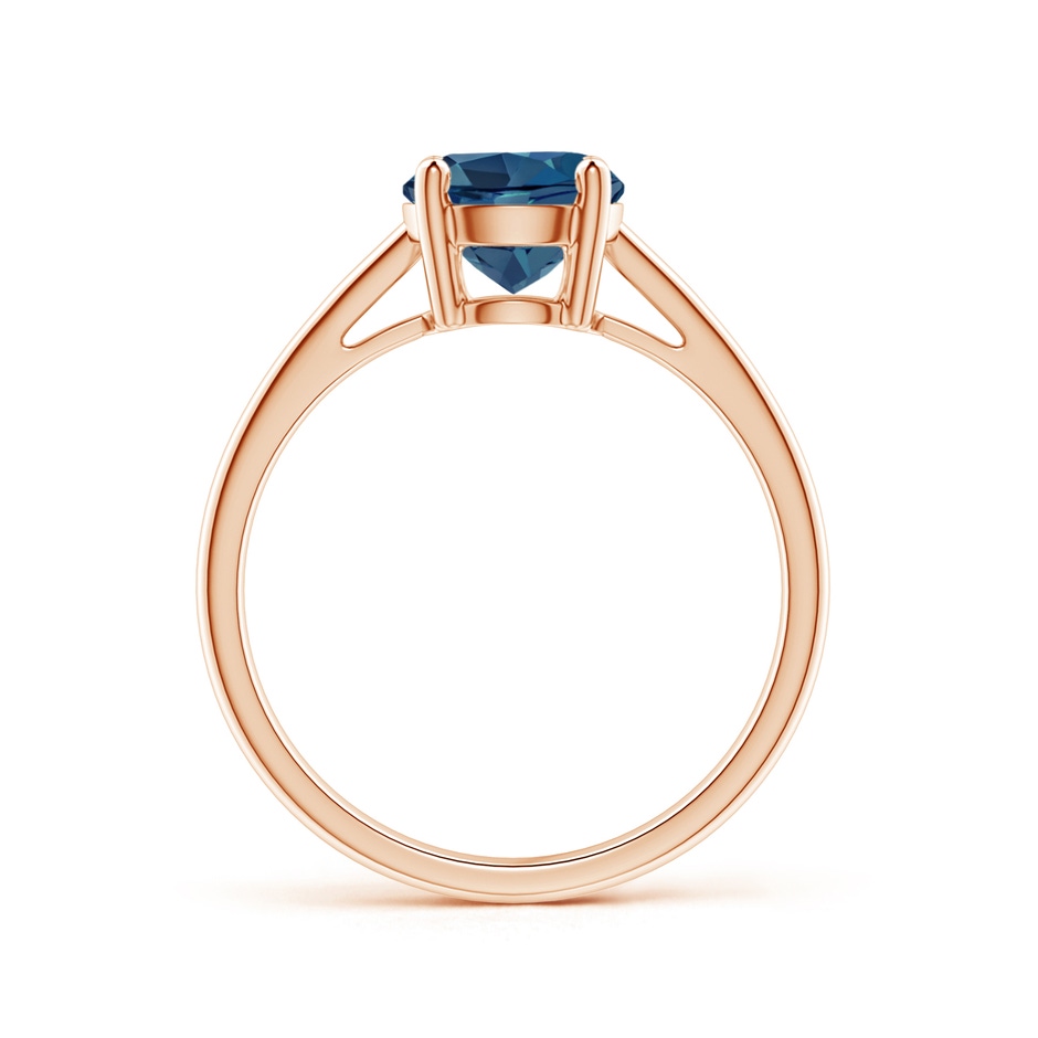 7mm AA Classic Prong-Set Round London Blue Topaz Solitaire Ring in Rose Gold product image