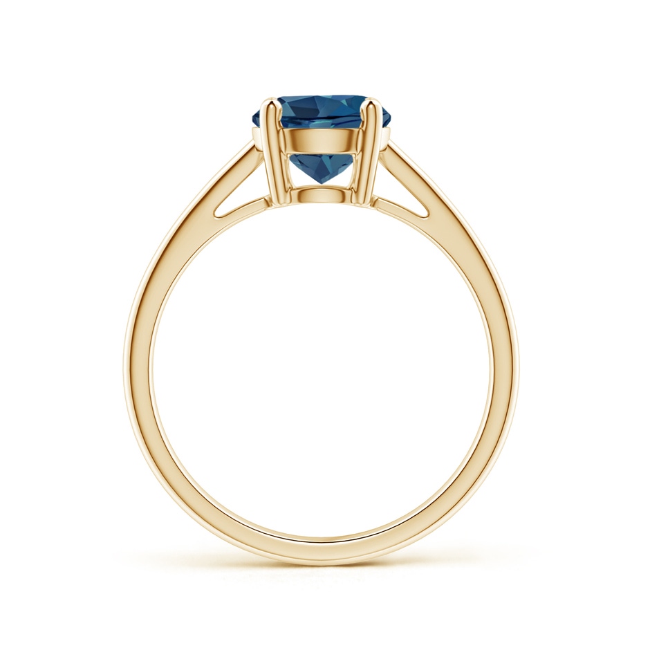7mm AA Classic Prong-Set Round London Blue Topaz Solitaire Ring in Yellow Gold product image