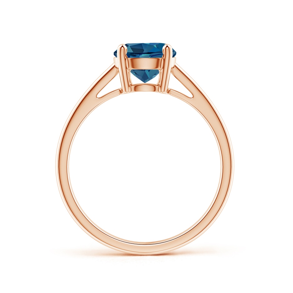 7mm AAA Classic Prong-Set Round London Blue Topaz Solitaire Ring in Rose Gold product image