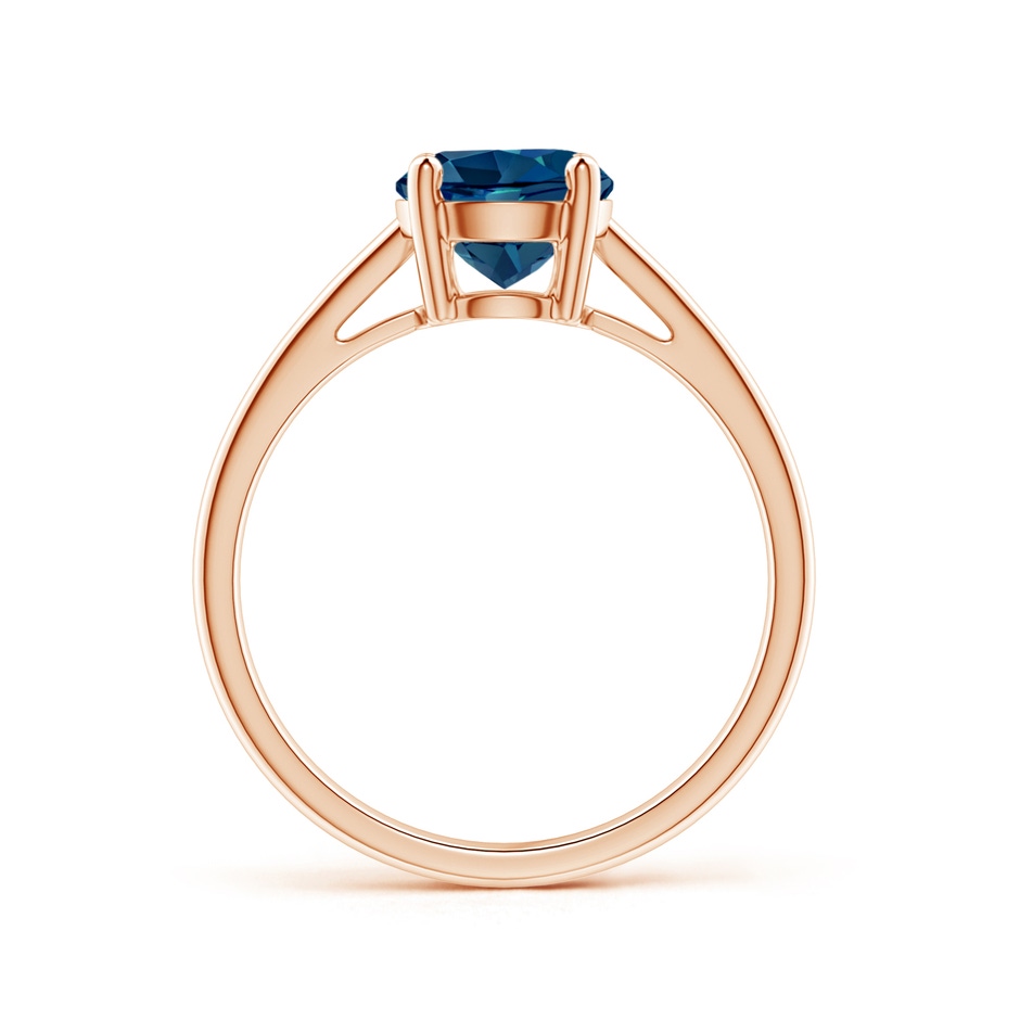 7mm AAAA Classic Prong-Set Round London Blue Topaz Solitaire Ring in Rose Gold product image