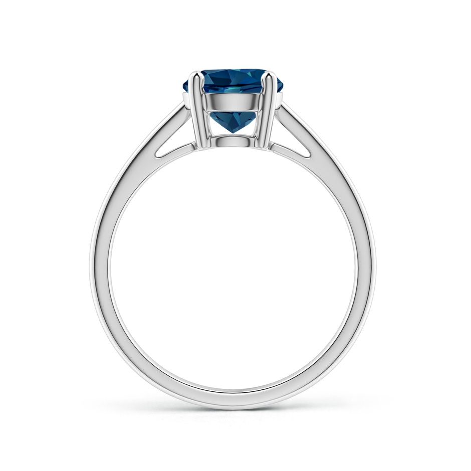 7mm AAAA Classic Prong-Set Round London Blue Topaz Solitaire Ring in White Gold product image