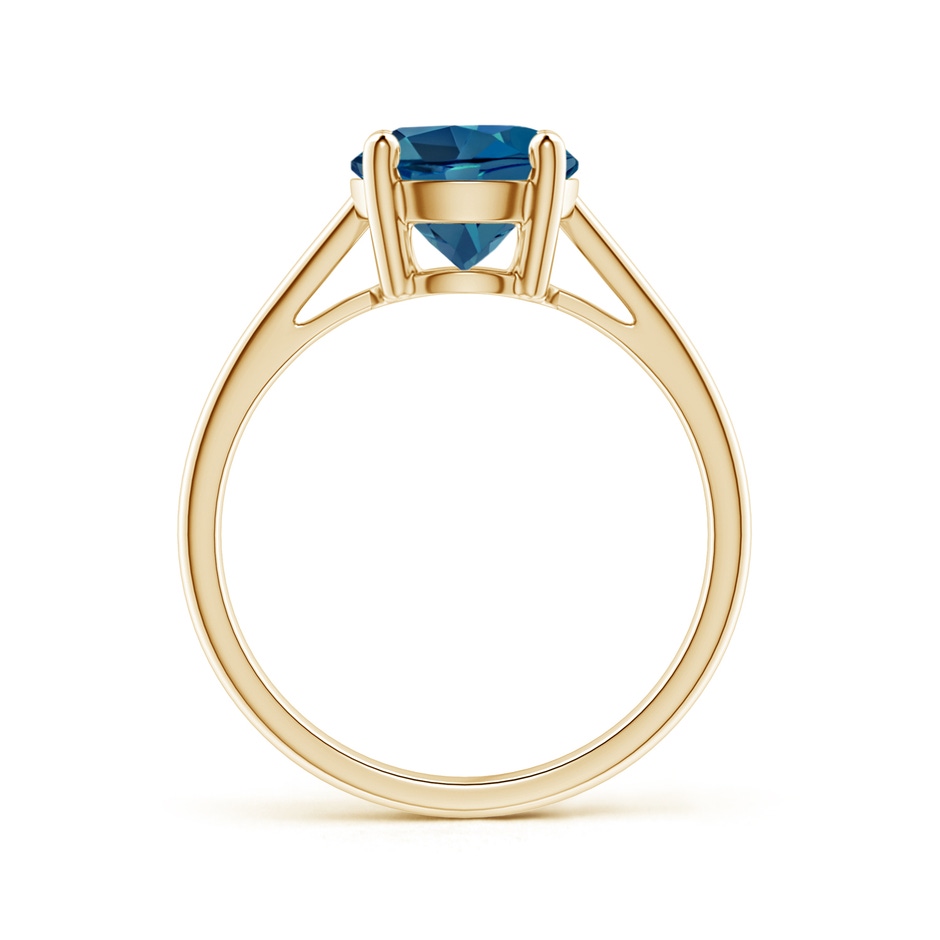 8mm AAA Classic Prong-Set Round London Blue Topaz Solitaire Ring in Yellow Gold product image