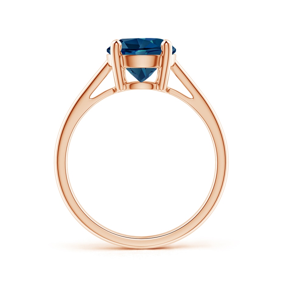 8mm AAAA Classic Prong-Set Round London Blue Topaz Solitaire Ring in Rose Gold product image