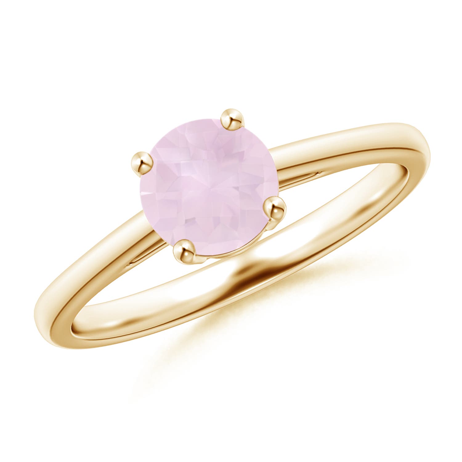 A - Rose Quartz / 0.85 CT / 14 KT Yellow Gold