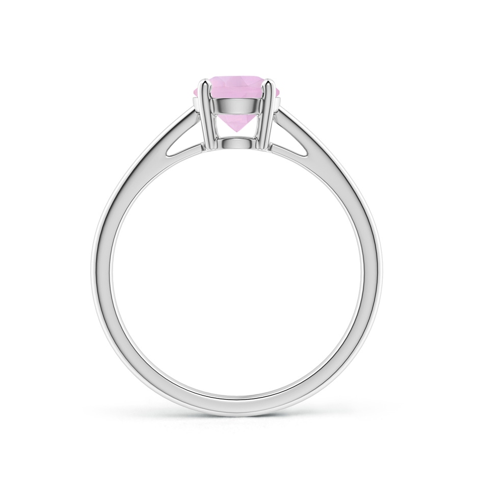 6mm AAAA Classic Prong-Set Round Rose Quartz Solitaire Ring in 18K White Gold side 199