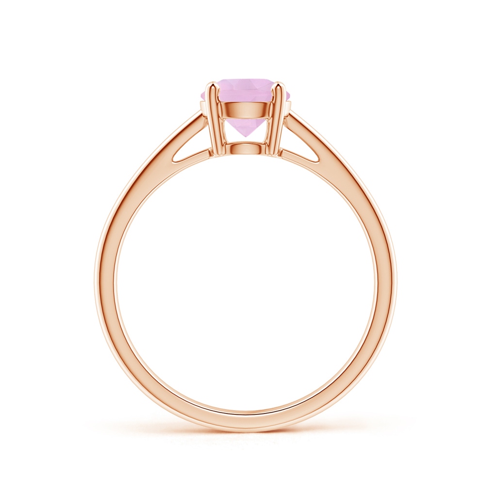 6mm AAAA Classic Prong-Set Round Rose Quartz Solitaire Ring in Rose Gold - side 199