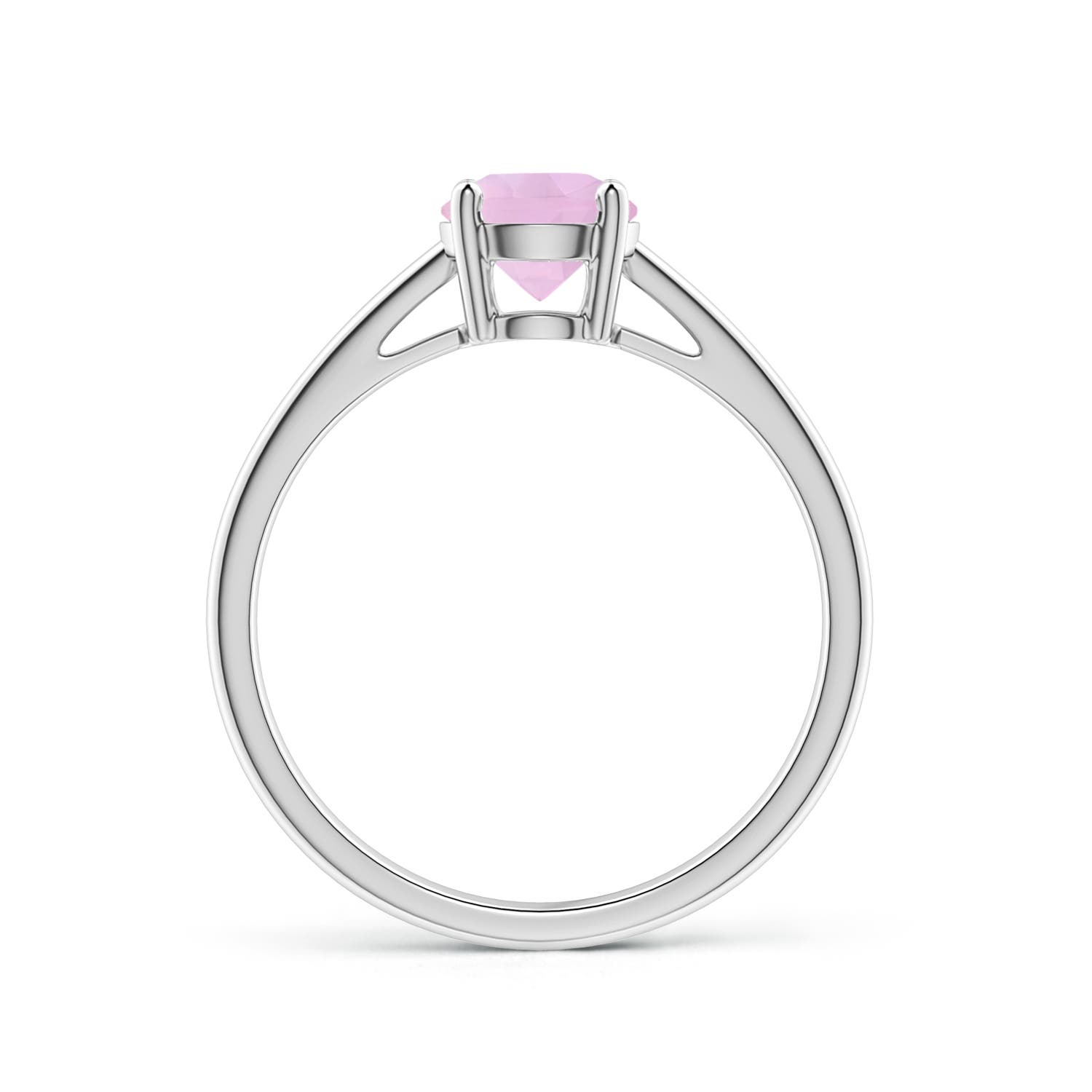 AAAA - Rose Quartz / 0.85 CT / 14 KT White Gold