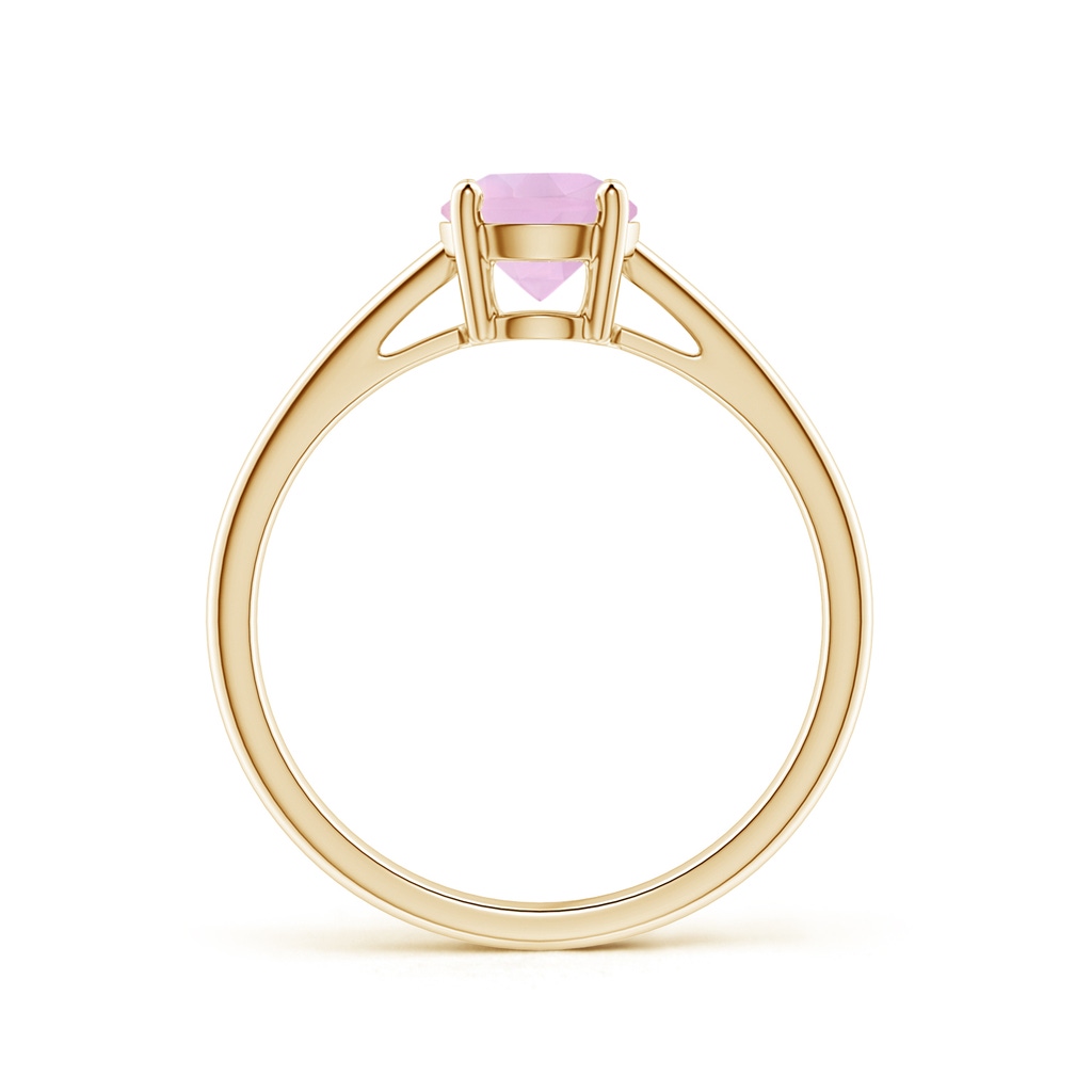 6mm AAAA Classic Prong-Set Round Rose Quartz Solitaire Ring in Yellow Gold - side 199