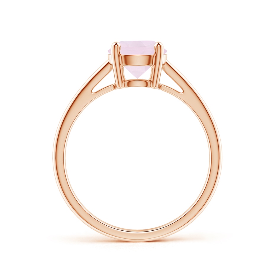 7mm A Classic Prong-Set Round Rose Quartz Solitaire Ring in Rose Gold side 199
