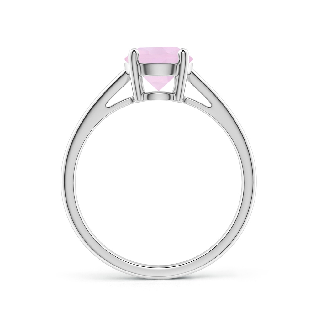 7mm AAA Classic Prong-Set Round Rose Quartz Solitaire Ring in White Gold Side-1