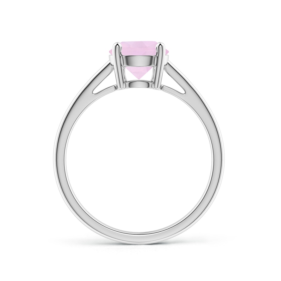 7mm AAA Classic Prong-Set Round Rose Quartz Solitaire Ring in White Gold side-1