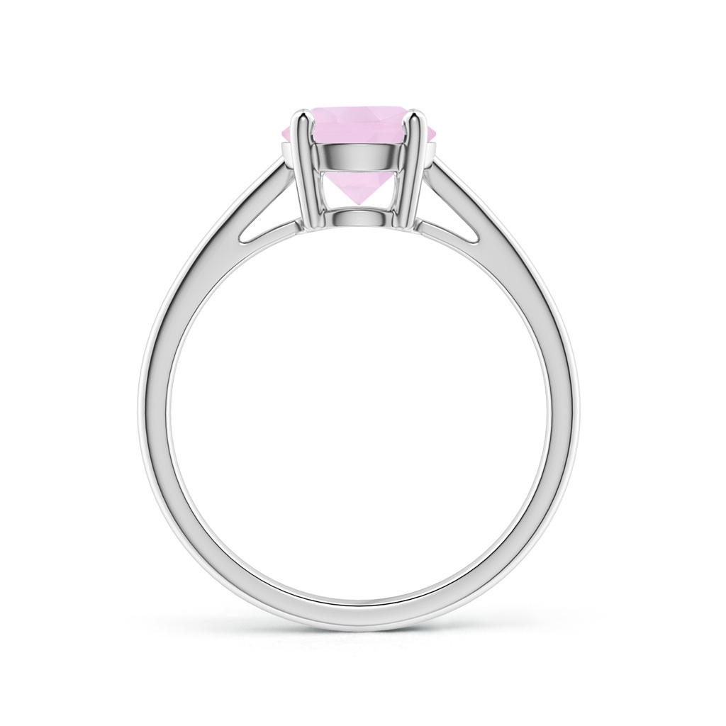 7mm AAA Classic Prong-Set Round Rose Quartz Solitaire Ring in White Gold - side 199