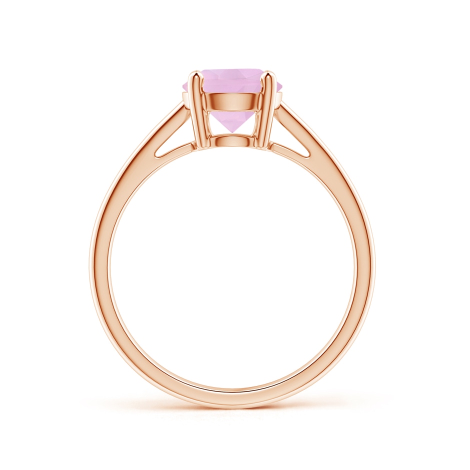 7mm AAAA Classic Prong-Set Round Rose Quartz Solitaire Ring in Rose Gold side 199