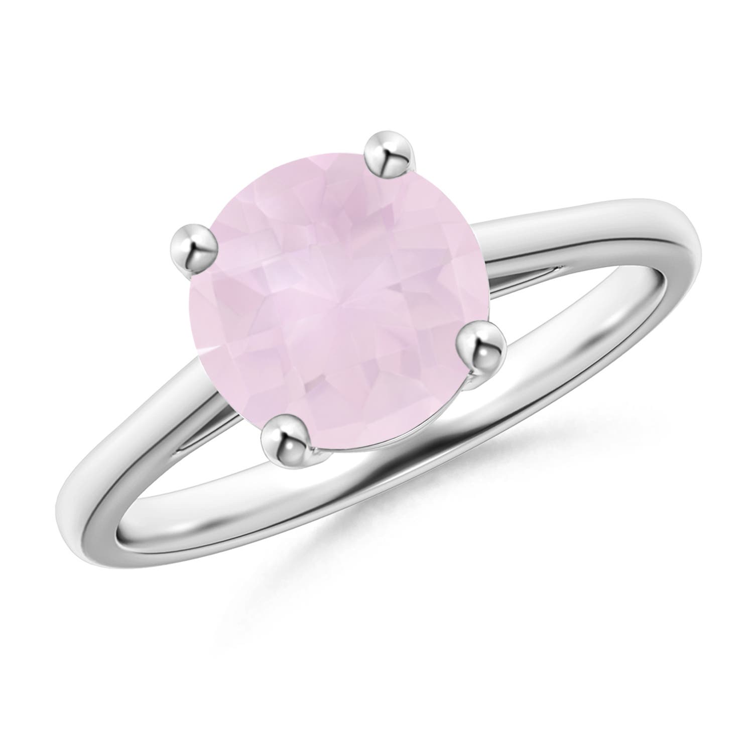 A - Rose Quartz / 1.7 CT / 14 KT White Gold