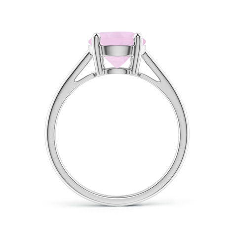 8mm AAA Classic Prong-Set Round Rose Quartz Solitaire Ring in White Gold - side 3
