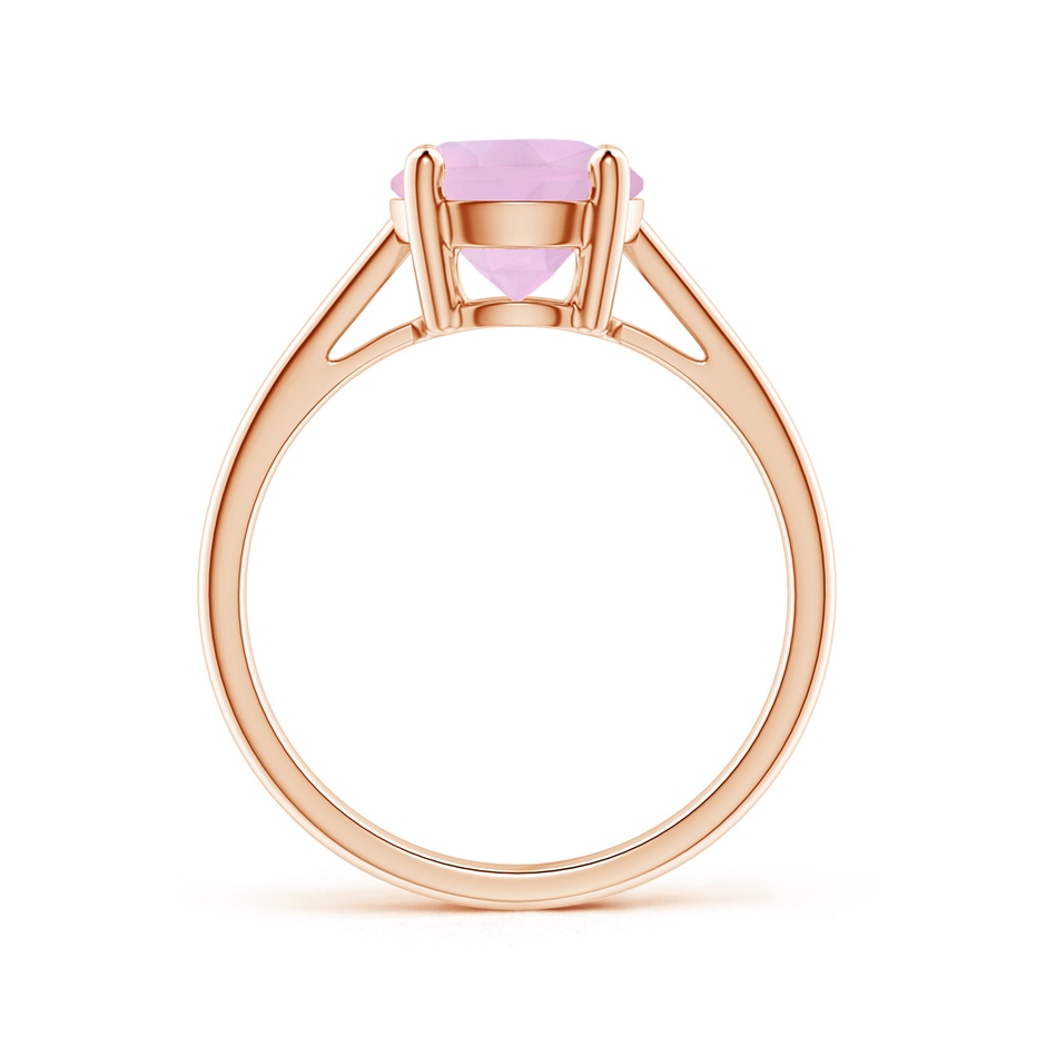 8mm AAAA Classic Prong-Set Round Rose Quartz Solitaire Ring in 18K Rose Gold side 199