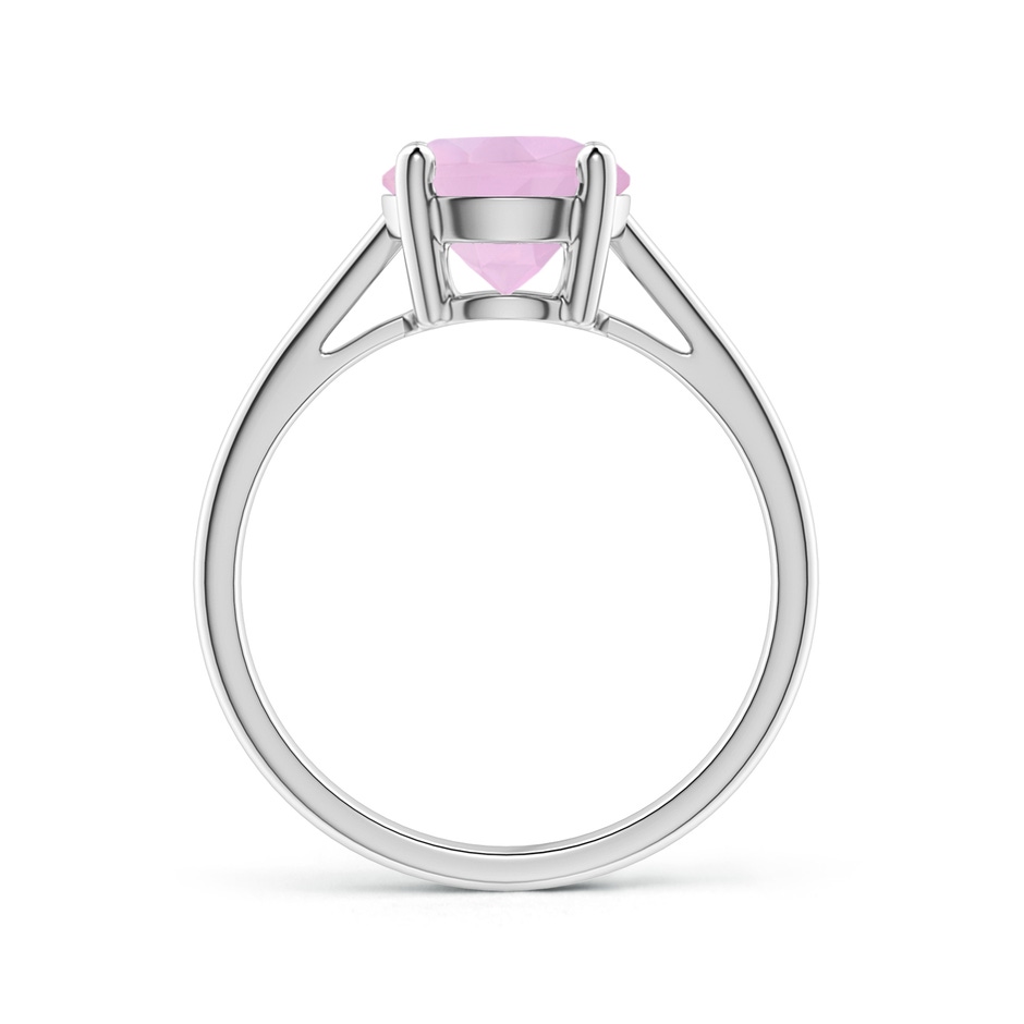 8mm AAAA Classic Prong-Set Round Rose Quartz Solitaire Ring in P950 Platinum side 199