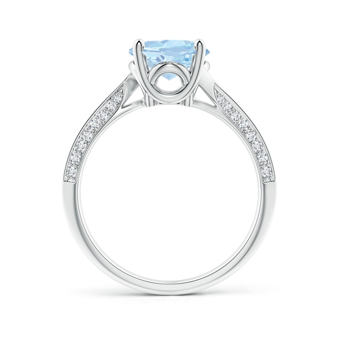 10x8mm AA Oval Aquamarine Bypass Ring with Diamond Accents in White Gold side-1