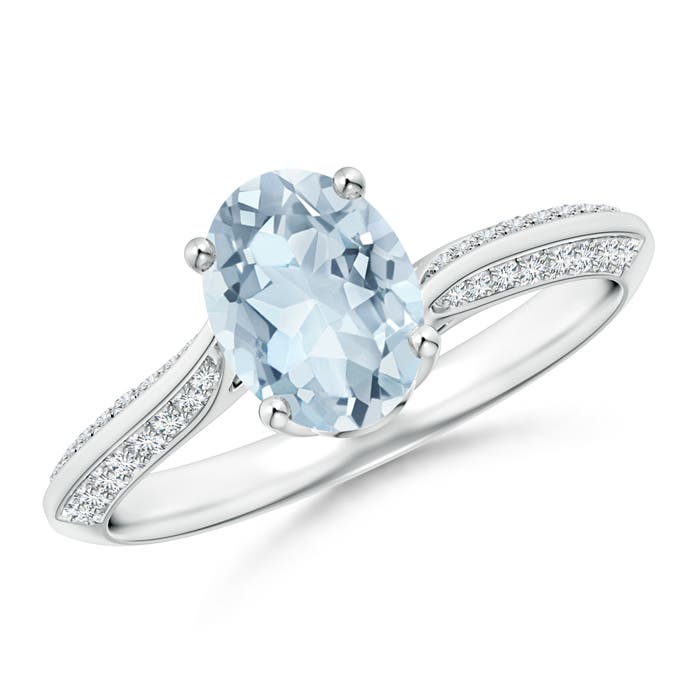 A - Aquamarine / 1.22 CT / 14 KT White Gold