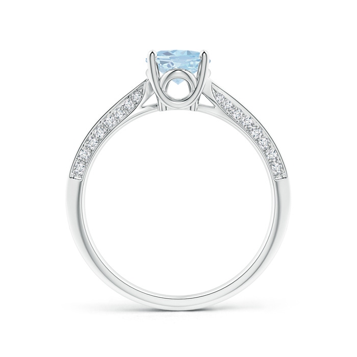 8x6mm A Oval Aquamarine Bypass Ring with Diamond Accents in White Gold side-1