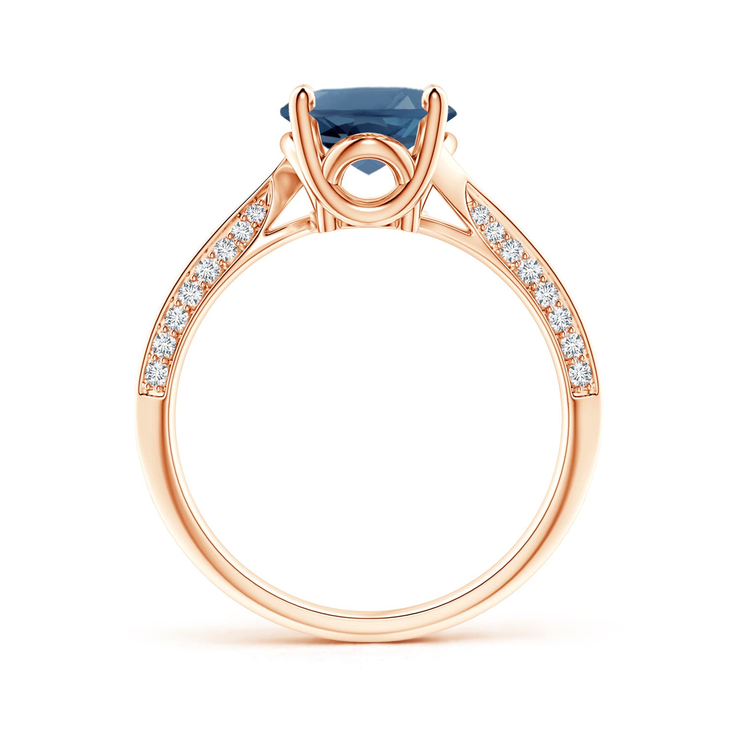 A - London Blue Topaz / 3.47 CT / 14 KT Rose Gold