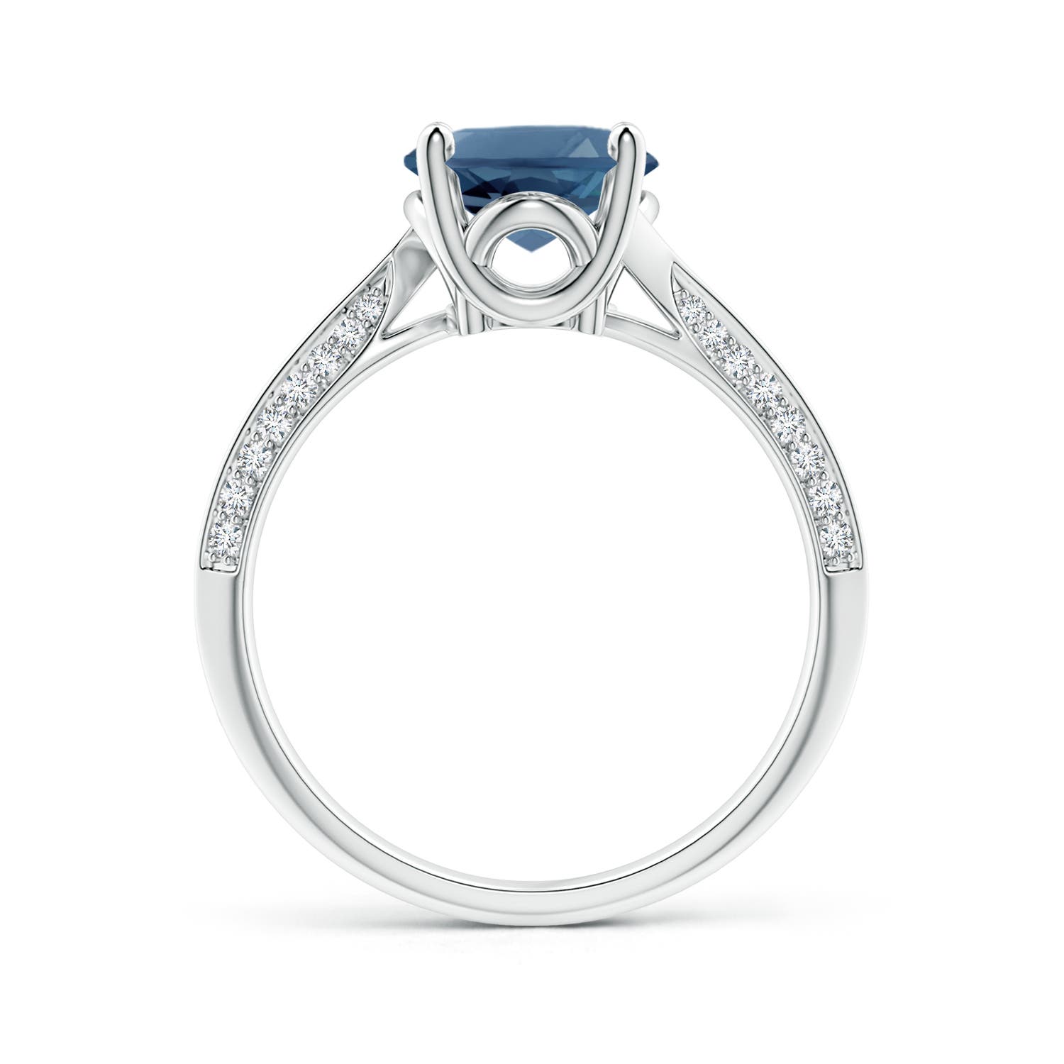 A - London Blue Topaz / 3.47 CT / 14 KT White Gold