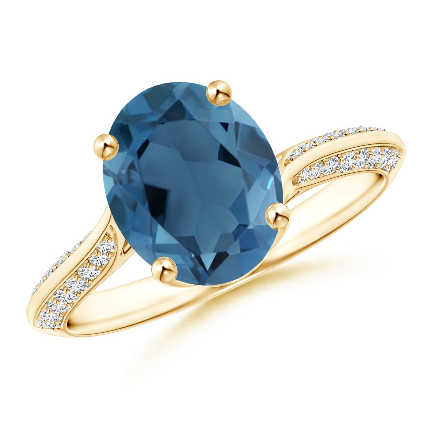 A - London Blue Topaz / 3.47 CT / 14 KT Yellow Gold