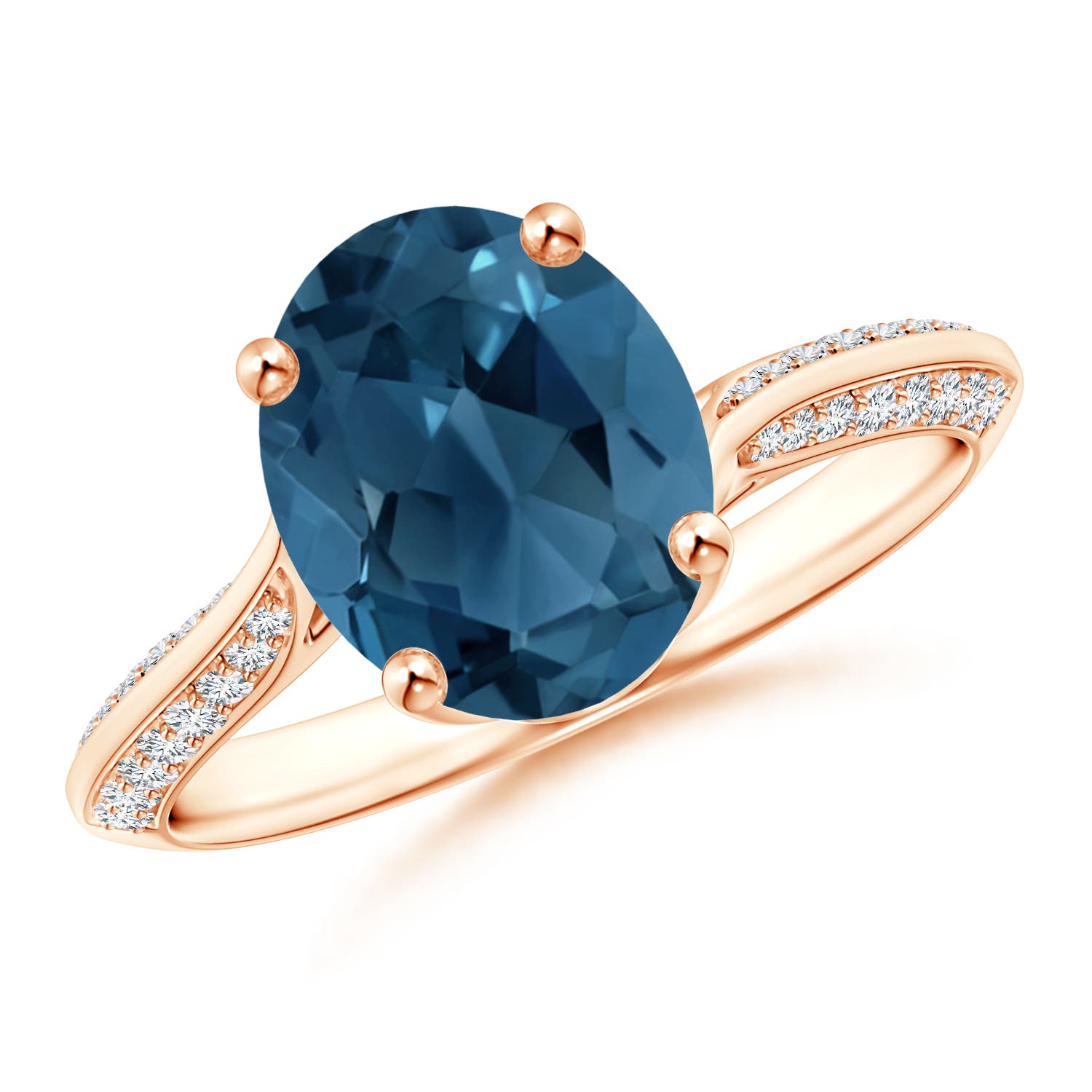 AA - London Blue Topaz / 3.47 CT / 14 KT Rose Gold