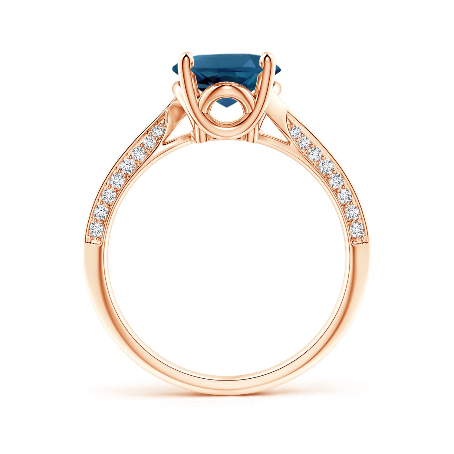 AAA - London Blue Topaz / 3.47 CT / 14 KT Rose Gold