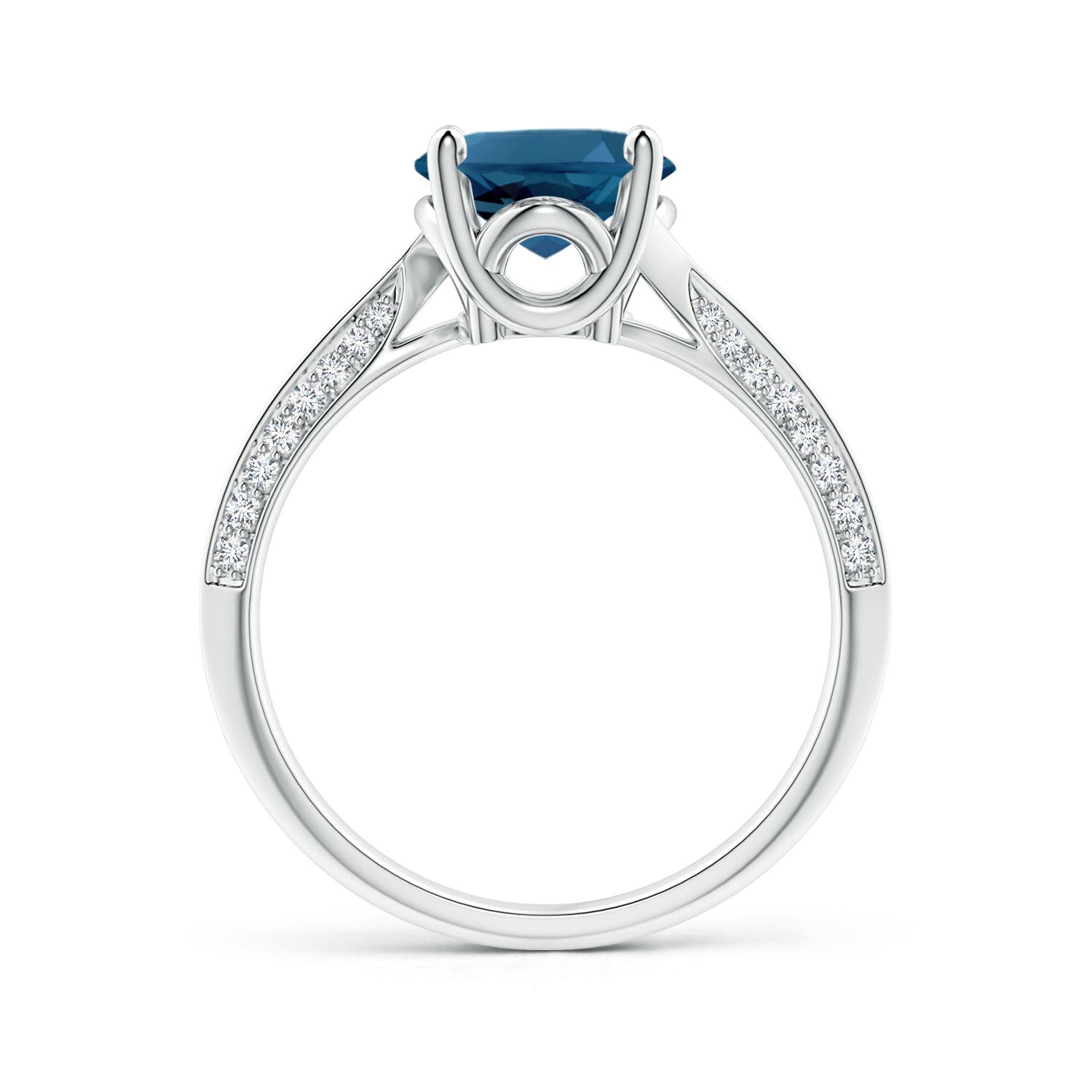 AAA - London Blue Topaz / 3.47 CT / 14 KT White Gold