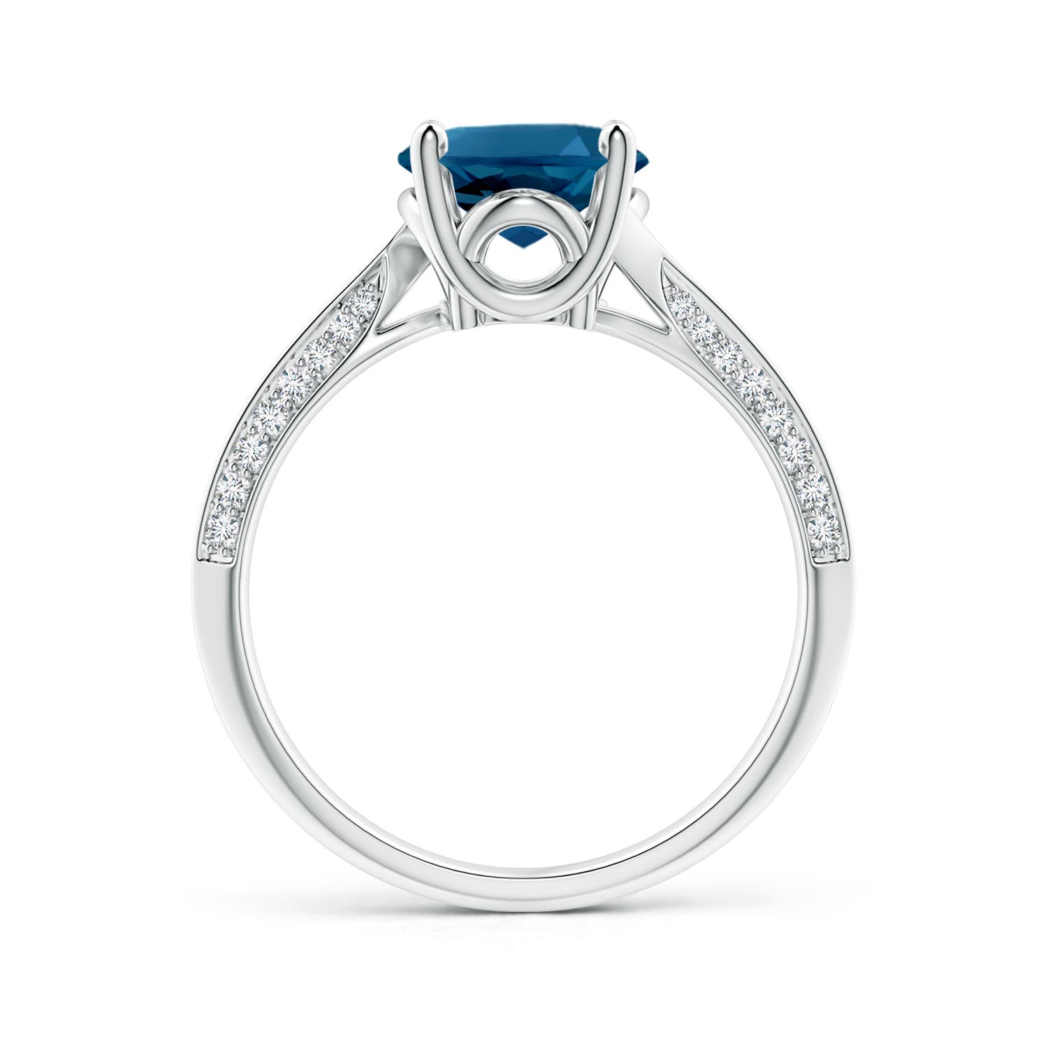 AAAA - London Blue Topaz / 3.47 CT / 14 KT White Gold