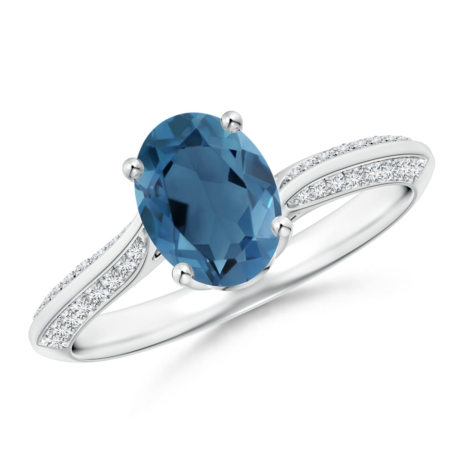 A - London Blue Topaz / 1.72 CT / 14 KT White Gold