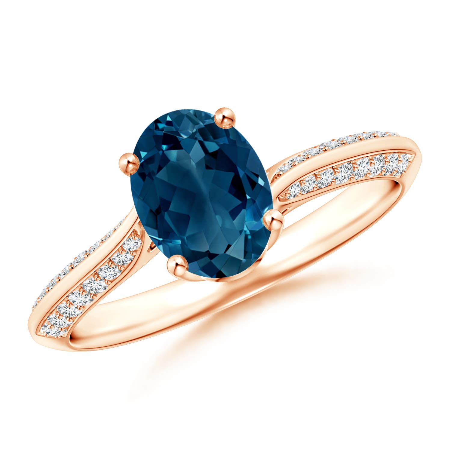 AAAA - London Blue Topaz / 1.72 CT / 14 KT Rose Gold