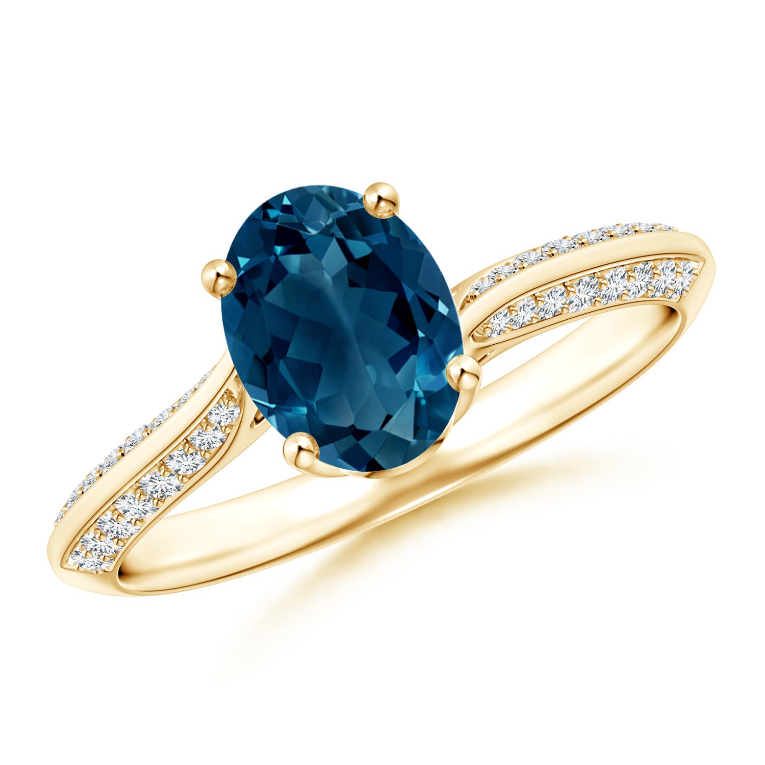 AAAA - London Blue Topaz / 1.72 CT / 14 KT Yellow Gold