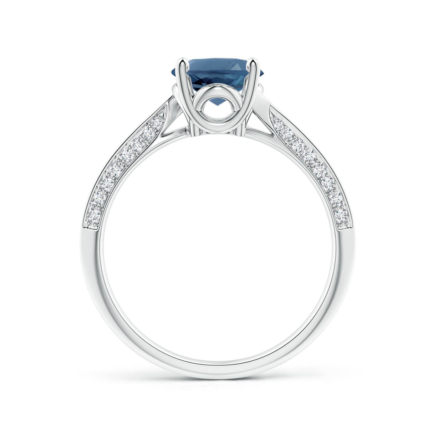 A - London Blue Topaz / 2.47 CT / 14 KT White Gold