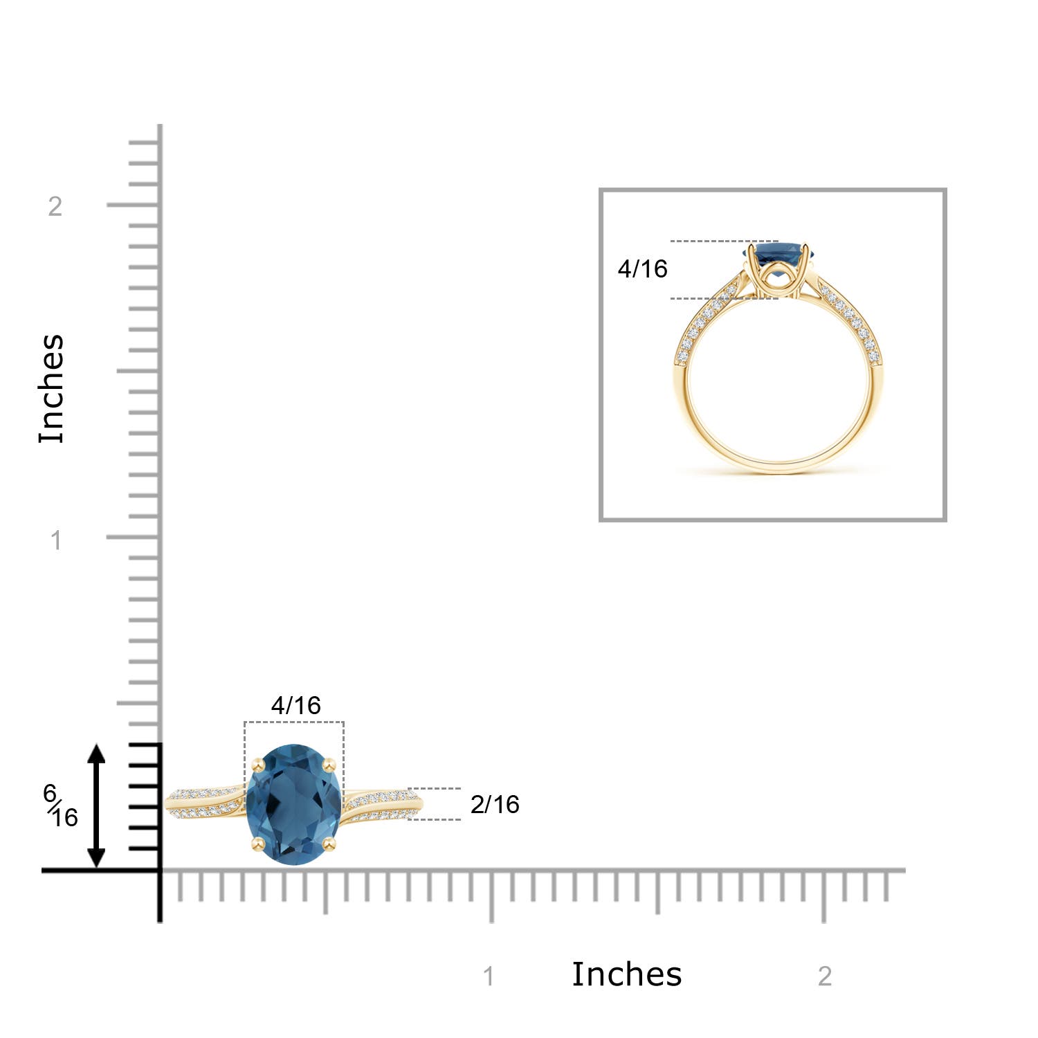 A - London Blue Topaz / 2.47 CT / 14 KT Yellow Gold