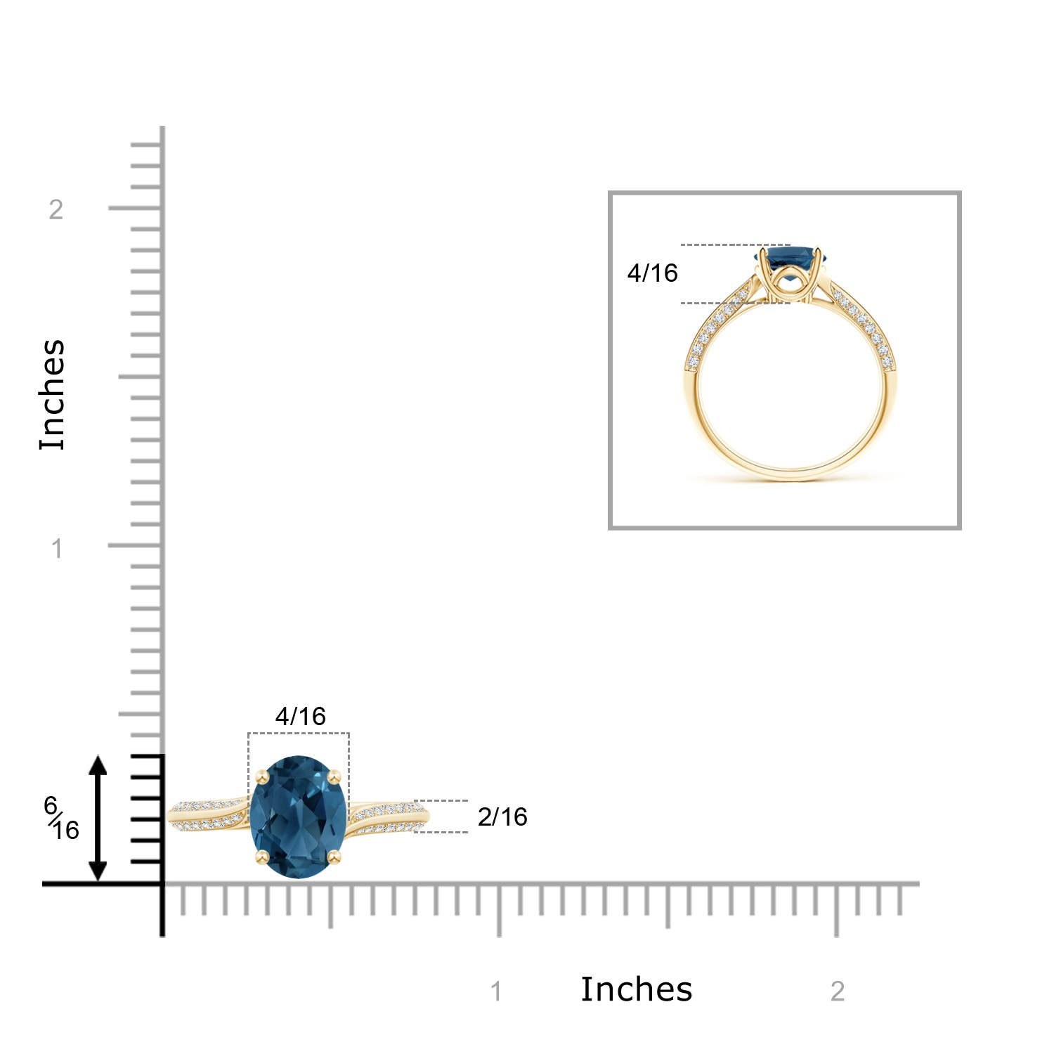 AA - London Blue Topaz / 2.47 CT / 14 KT Yellow Gold