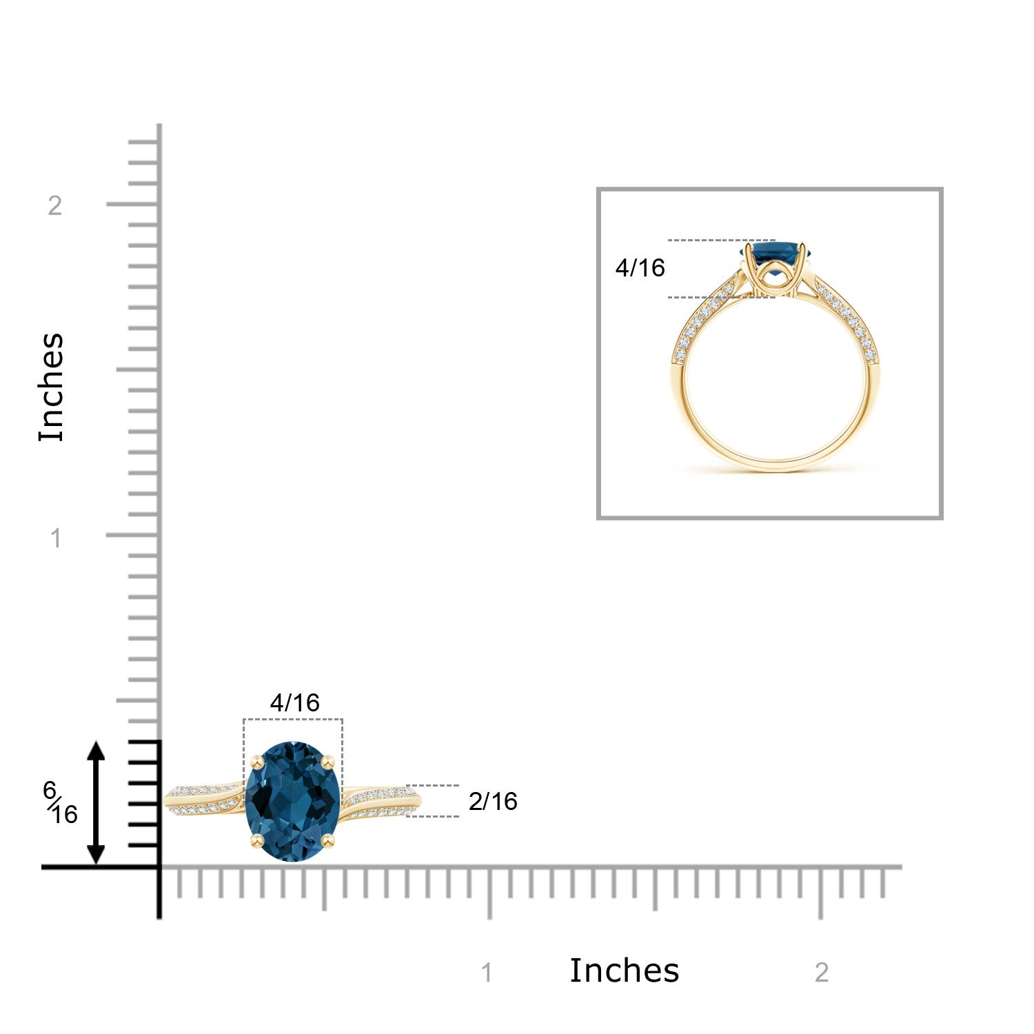 AAA - London Blue Topaz / 2.47 CT / 14 KT Yellow Gold