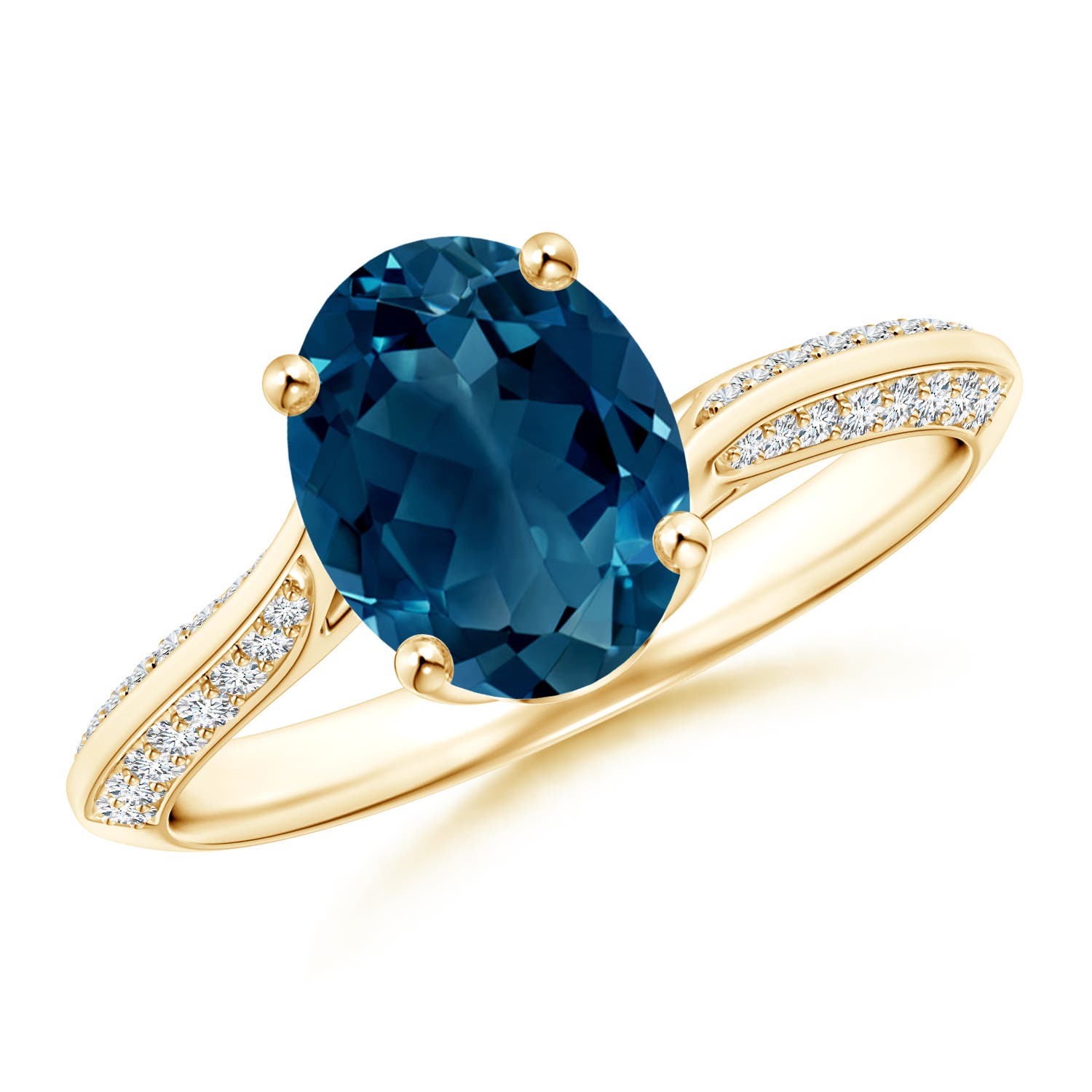 AAAA - London Blue Topaz / 2.47 CT / 14 KT Yellow Gold