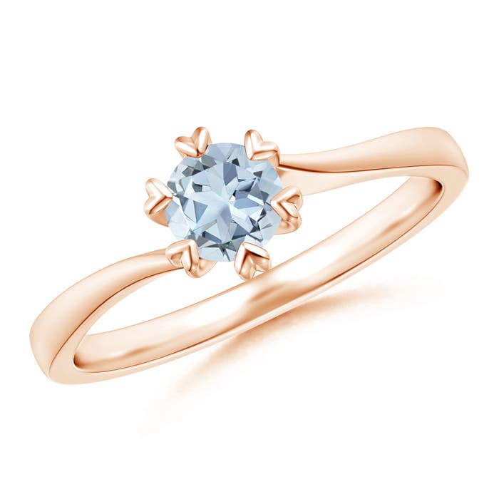 A - Aquamarine / 0.4 CT / 14 KT Rose Gold