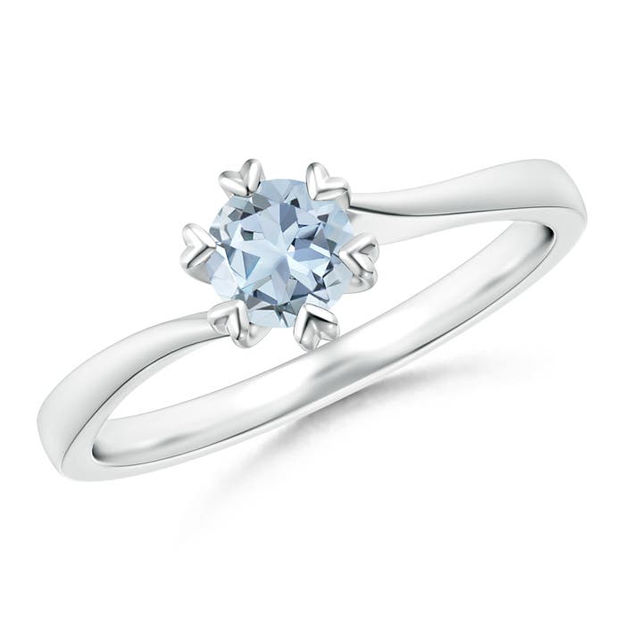 A - Aquamarine / 0.4 CT / 14 KT White Gold