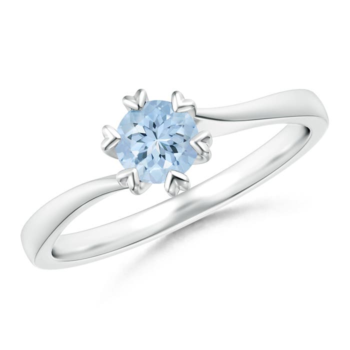 AA - Aquamarine / 0.4 CT / 14 KT White Gold