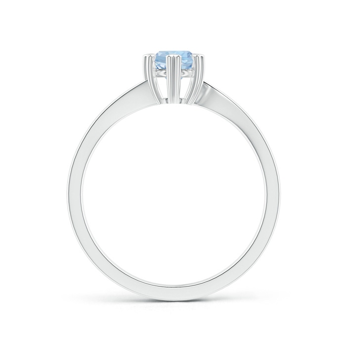 5mm AA Heart Prong-Set Round Aquamarine Solitaire Ring in White Gold side-1