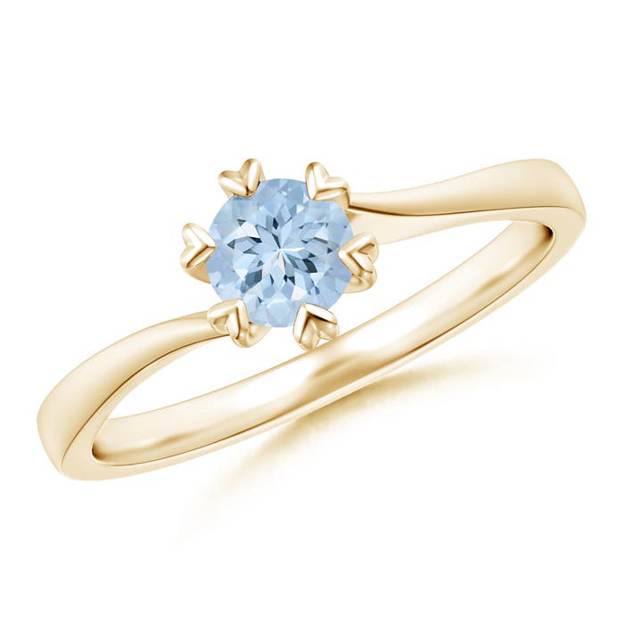 AA - Aquamarine / 0.4 CT / 14 KT Yellow Gold