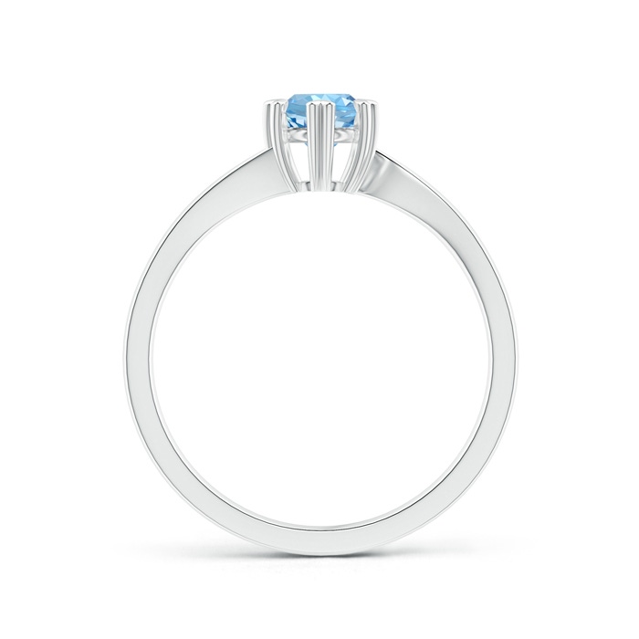 Heart Prong-Set Round Aquamarine Solitaire Ring | Angara