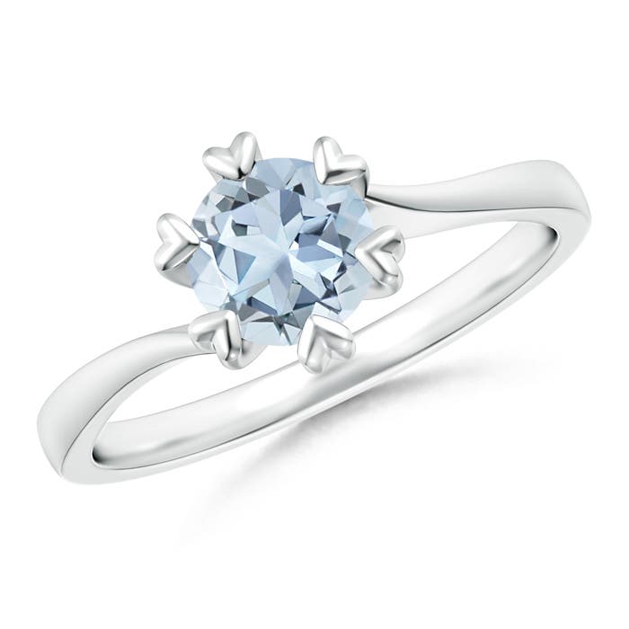 A - Aquamarine / 0.72 CT / 14 KT White Gold