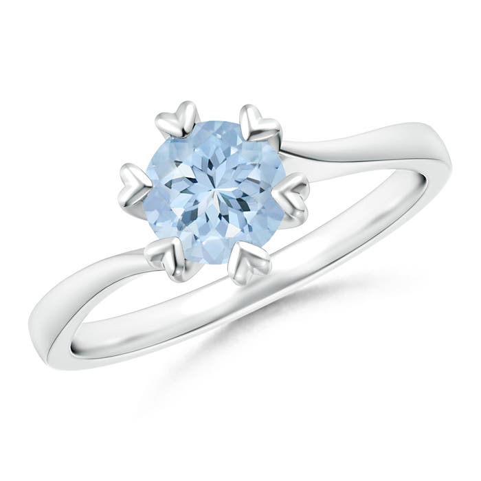 AA - Aquamarine / 0.72 CT / 14 KT White Gold