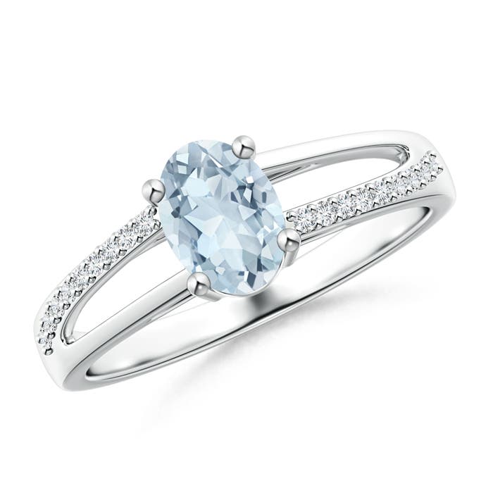 A - Aquamarine / 0.69 CT / 14 KT White Gold