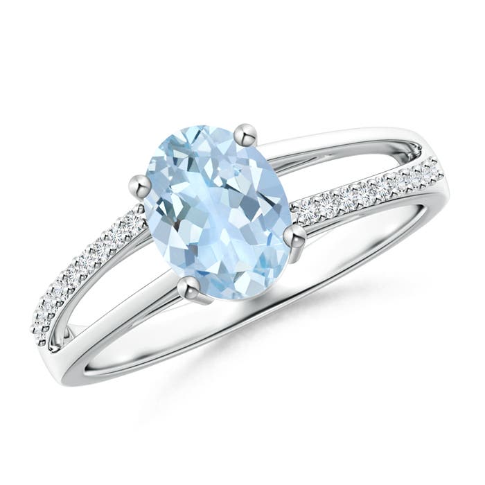 AA - Aquamarine / 1.11 CT / 14 KT White Gold